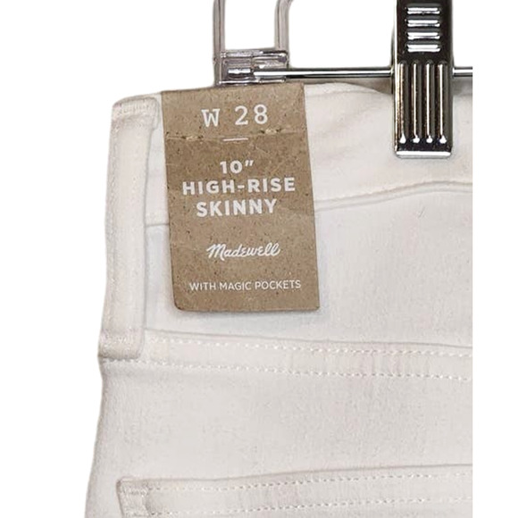 NWT Womens Madewell White High Rise Skinny Pants Size28 - Picture 5 of 6